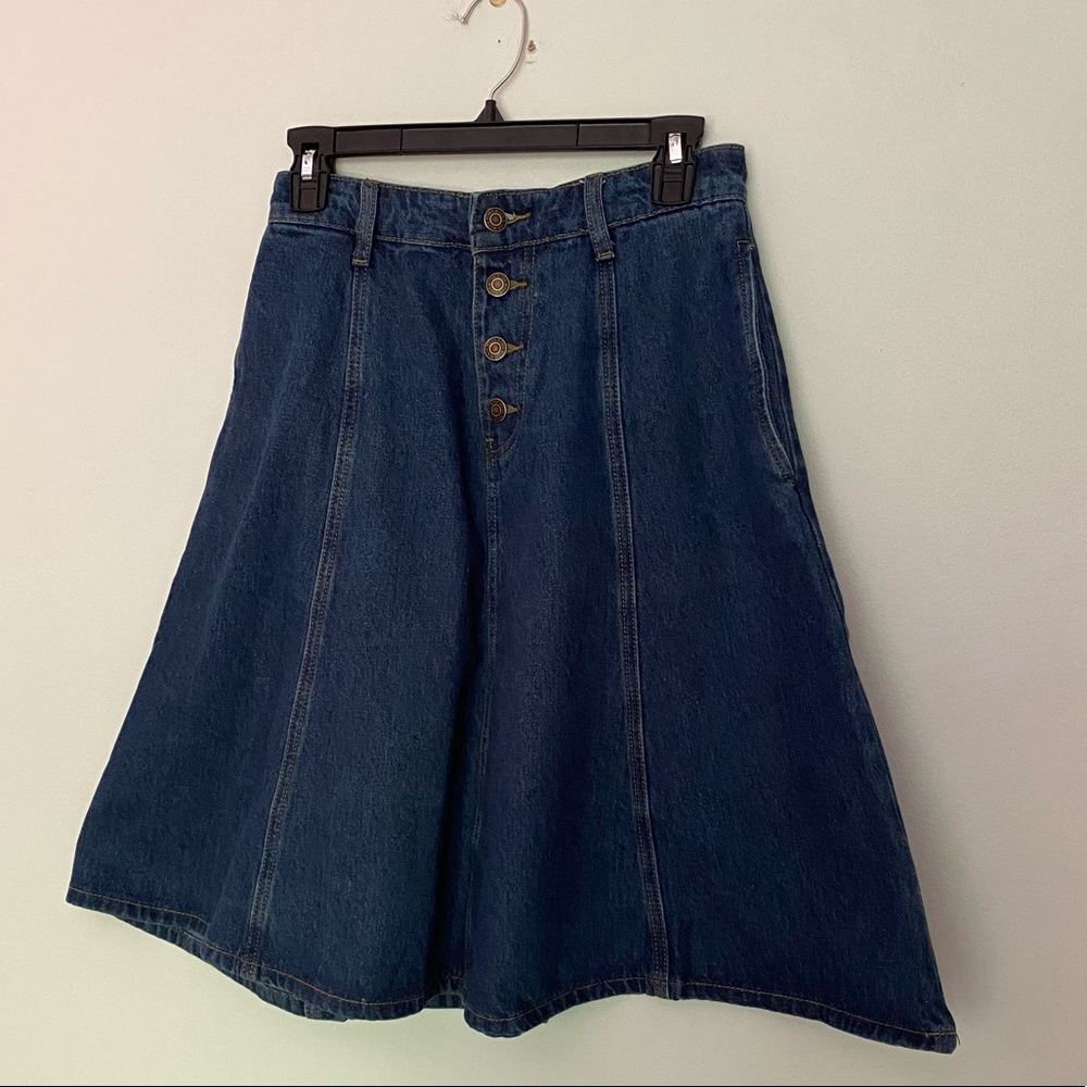 Moon River Denim Panel Circle Skirt Small - Picture 3 of 6